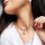 18k Gold Plated Aquamarine Paperclip Necklace, thumbnail 3 of 6