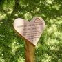 Engraved Oak Heart Shaped Memorial Plaque, thumbnail 1 of 4