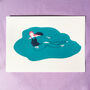 Float Away, Two Colour A4 Limited Screen Swim Print, thumbnail 1 of 5