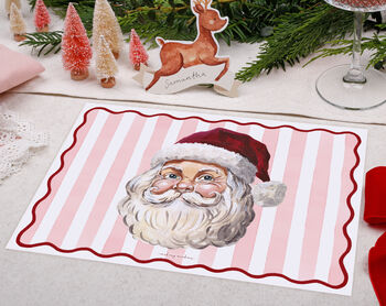 Christmas Placemats With Pink Santa Design, 2 of 3