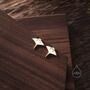 Cute Manta Ray Fish Stud Earrings In Sterling Silver, thumbnail 6 of 10