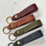 Tan Mini Text Personalised Leather Keyring Gift, thumbnail 5 of 5