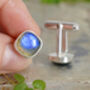 Natural Labradorite Cufflinks In Solid Sterling Silver, thumbnail 2 of 3