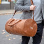 Personalised Faux Leather Barrel Weekend Bag, thumbnail 2 of 12