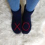 Slipper Socks Handmade With Xo Design, thumbnail 3 of 5