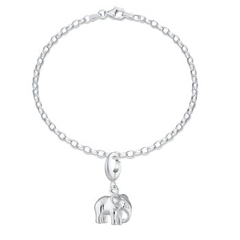Sterling Silver Elephant Charm Bracelet, 2 of 4