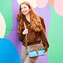 Coloured Recycled Leather Animal Print Crossbody Bag, thumbnail 7 of 10