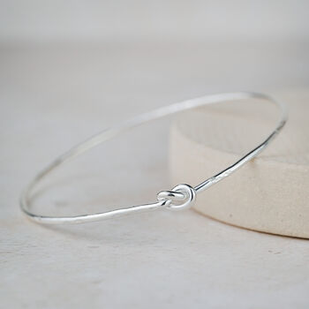 Sterling Silver Love Knot Single Bangle, 5 of 5