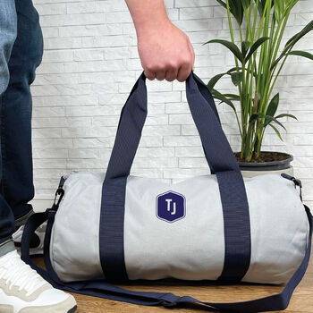 Personalised Holdall With Initials In Badge Design, 3 of 4