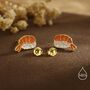 Sterling Silver Enamel Prawn Sushi Stud Earrings, thumbnail 2 of 12