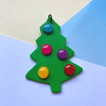 Christmas Tree Shaped Decoration With Shiny Baubles, 2 of 2