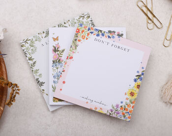 White Floral Memo Pad Block For Your Desk, 4 of 6