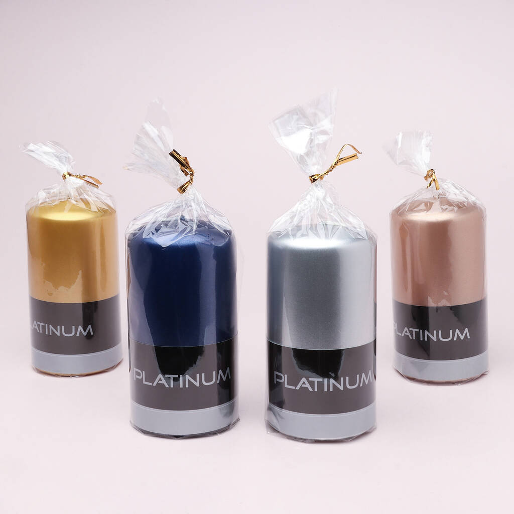 G Decor Grace Varnished Shimmer Pillar Candle By G Decor