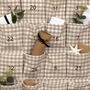 Personalised Beige Gingham Ruffle Advent Calendar Velvet Bow, thumbnail 4 of 9