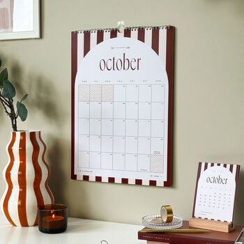 2026 A4 Or Large A3 Monthly Wall Calendar | Candy Stripes, 2 of 10