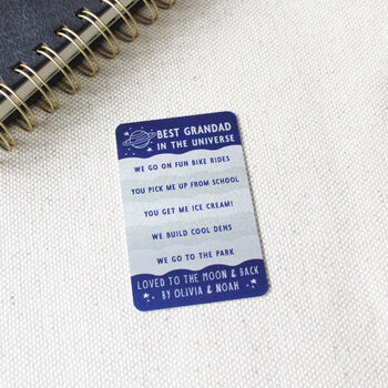 Reasons You Are The Best Dad In The Universe Personalised Metal Wallet Card, 3 of 6