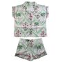 Ladies Floral Pink Palm Tree Print Cotton Short Pyjama Set, thumbnail 5 of 5