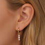 Women's Pearl Dangle Hoop Earrings In 18k Gold, thumbnail 1 of 4