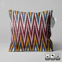 Multicoloured Zig Zag Ikat Cushion Cover, thumbnail 2 of 10