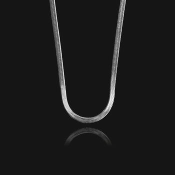 Flat Snake Chain Necklace, Silver, 2 of 5