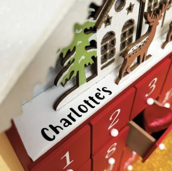 Resusable Wooden Advent Calendar With LED Lights, 6 of 8