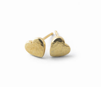 Ripple Pebble Heart Studs Silver Or 18ct Gold, 3 of 4