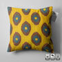Mustard Yellow Hand Woven Ikat Cushion Cover, thumbnail 6 of 8