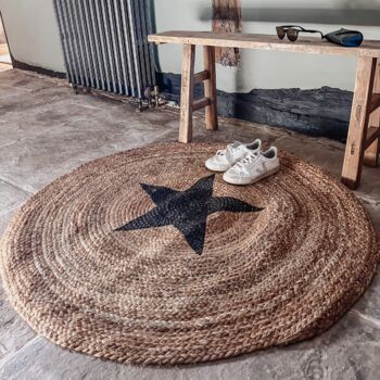 Jute Rug With Black Star, 4 of 6