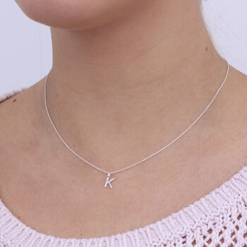 Gold Plated Or Sterling Silver Mini Initial Necklace, 2 of 3