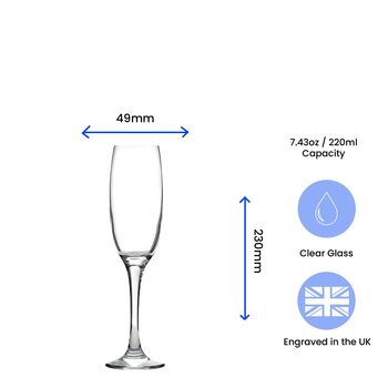 Personalised Engraved Champagne Glasses For Couple, 2 of 5