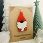Personalised Grandson Gnome Christmas Card Decoration, thumbnail 1 of 10