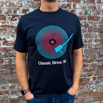 Neon Vinyl Classic Since | Personalised Mens Birthday Gift T Shirt, 2 of 5