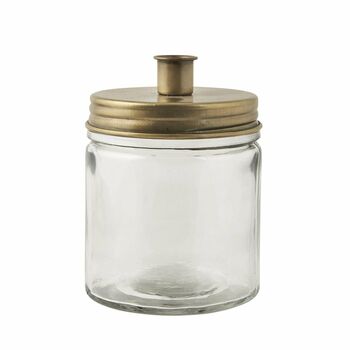Chunky Glass Candle Holder With Brass Cover, 3 of 5
