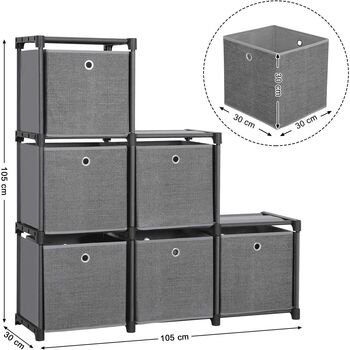 Six Cubes Storage Boxes Ladder Storage Organiser Unit, 9 of 9