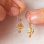 Black Diamond 18 K Gold And Silver Textured Hook Drops, thumbnail 4 of 10