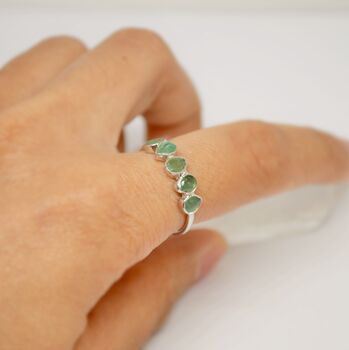 Emerald Sterling Silver Ring, 10 of 10