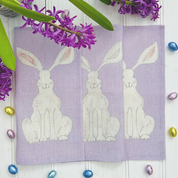 Easter Rabbit Linen Napkins, 11 of 12