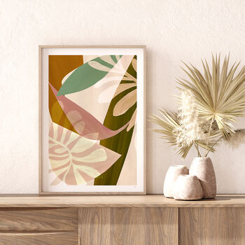Earth Tone Abstract Leaf Wall Art, 3 of 11