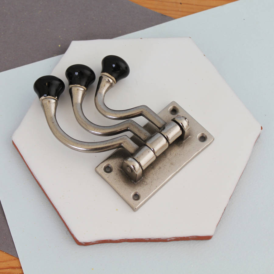 Vintage Style Black And Silver Swivel Hooks By Posh Totty Designs