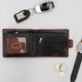 Personalised Wallet Brown And Black Leather Men's Wallet Rfid Safe, thumbnail 11 of 12