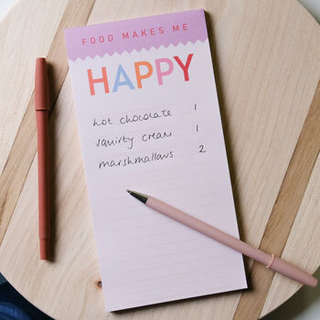Food Makes Me Happy Shopping List Pad, 2 of 2