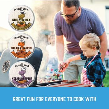 New! Jurassic BBQ Rubs Gift Set Three Roaringly Great Rubs Free Greetings Card, 8 of 10