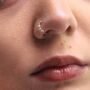 9ct Solid Gold Triple Pearl Helix Nose Ring, thumbnail 1 of 5