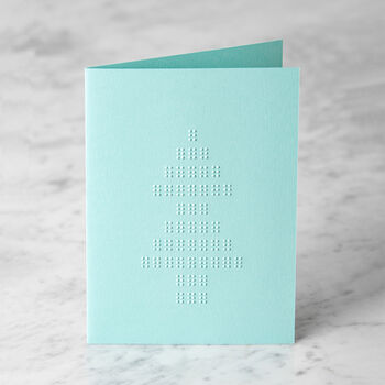 Braille Christmas Card | Christmas Tree | Mint, 2 of 2