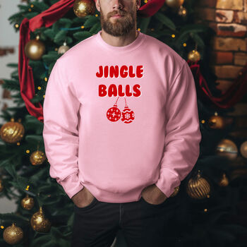 Jingle Balls Christmas Jumper In Dark Heather, 9 of 12