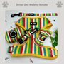 Multi Coloured Stripe Dog Harness Set, thumbnail 1 of 7