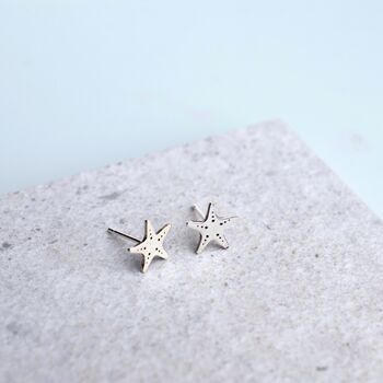 Sterling Silver Star Fish Stud Earrings, 3 of 6
