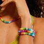 Multicoloured Rainbow Mixed Jade Stone Beaded Bracelet, thumbnail 1 of 2