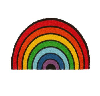 Rainbow Half Moon Coir Doormat, 2 of 2