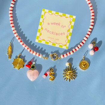 Week Of Necklaces Mix And Match Charm Gingham Necklace, 12 of 12